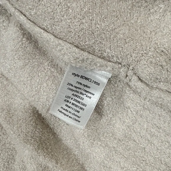 Barefoot Dreams CozyChic Lite Cream Zip Up Sweater - Picture 4 of 4